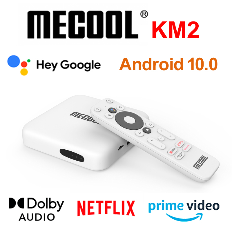 

Mecool KM2 Android 10.0 TV Box Netflix Google Certificated ATV TVBOX Amlogic S905X2 2GB DDR4 USB3.0 SPDIF 2.4G 5G Dual WiFi HDR 10 Widevine Bluetooth IR Remote