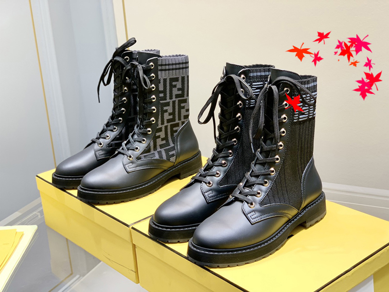 

2022 Top Quality Winter Women Dress Boots High Heels design Leather Boot knitted sock-like flats biker luxury designer shoes Tall Ankle Booties with logo and box -G086, Picture color