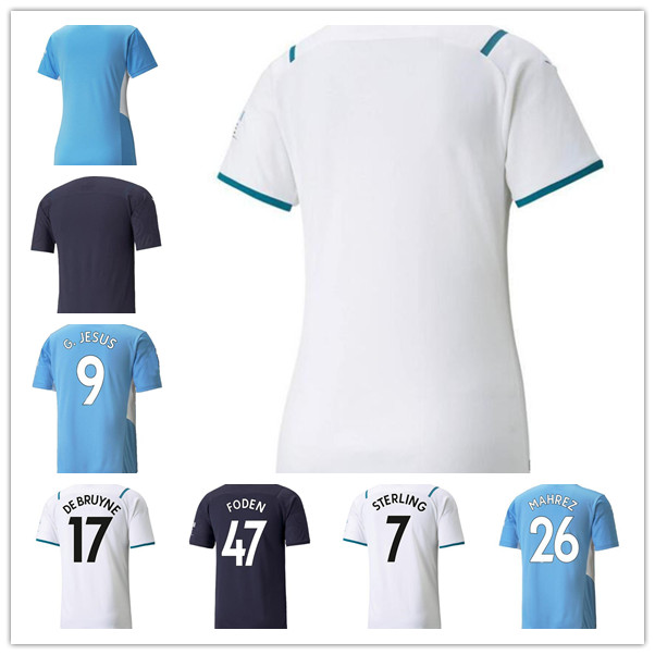 

2021 2022 GREALISH DE BRUYNE soccer jersey 21 22 G. JESUS STERLING FERRAN MAHREZ FODEN RODRIGO football shirts MAN uniform men + kids kit