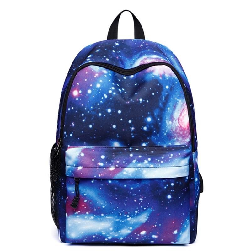 

Backpack Women Backpacks Usb Charging Canvas School Bags For Teenagers Boy Girls Large Capacity Travel Men Blu, Blue