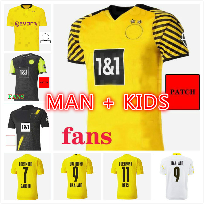 

player version 20 21 dortmund Limited Edition soccer jersey HAALAND REUS Borussia 110th 2021 football uniforms SANCHO HUMMELS BRANDT men kids kit, Black;yellow