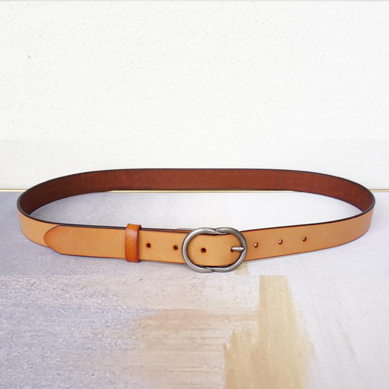 

Belts Women's Leather Belt Cowhide Vintage Pin Buckle Jeans, Black