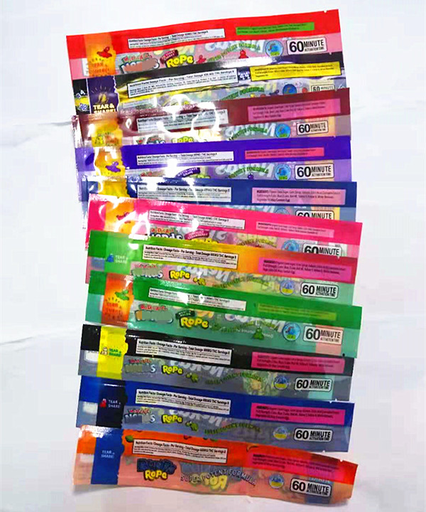 

empty plastic bag medicated gummy packaging 15 styles rope strip food grade package