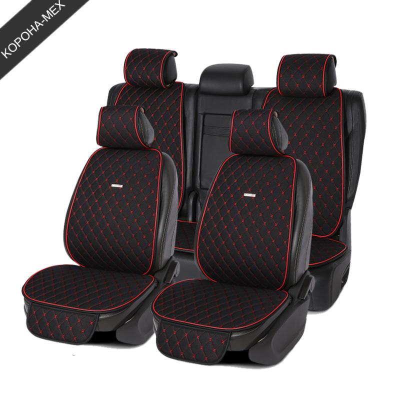 

Car Seat Covers 1set Flax Cover Breathable Comfortable Pad Mat For Auto Interior Truck Suv Van Universal Size Linen Front And Rear
