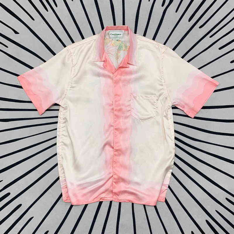 

Street fashion Casablanca ss21 spring summer flower gradient printing summer fairy tale dream short sleeve shirt, Color