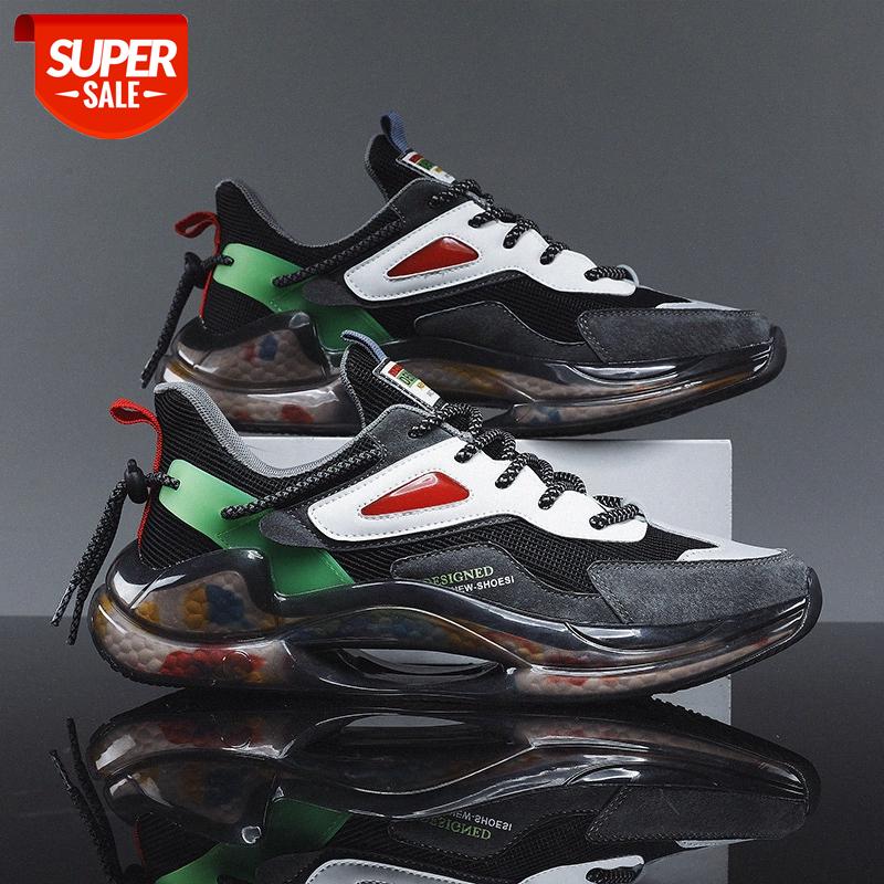 

Summer men's shoes Korean platform scales popcorn casual old flying woven mesh sports trendy #TP2i, Black