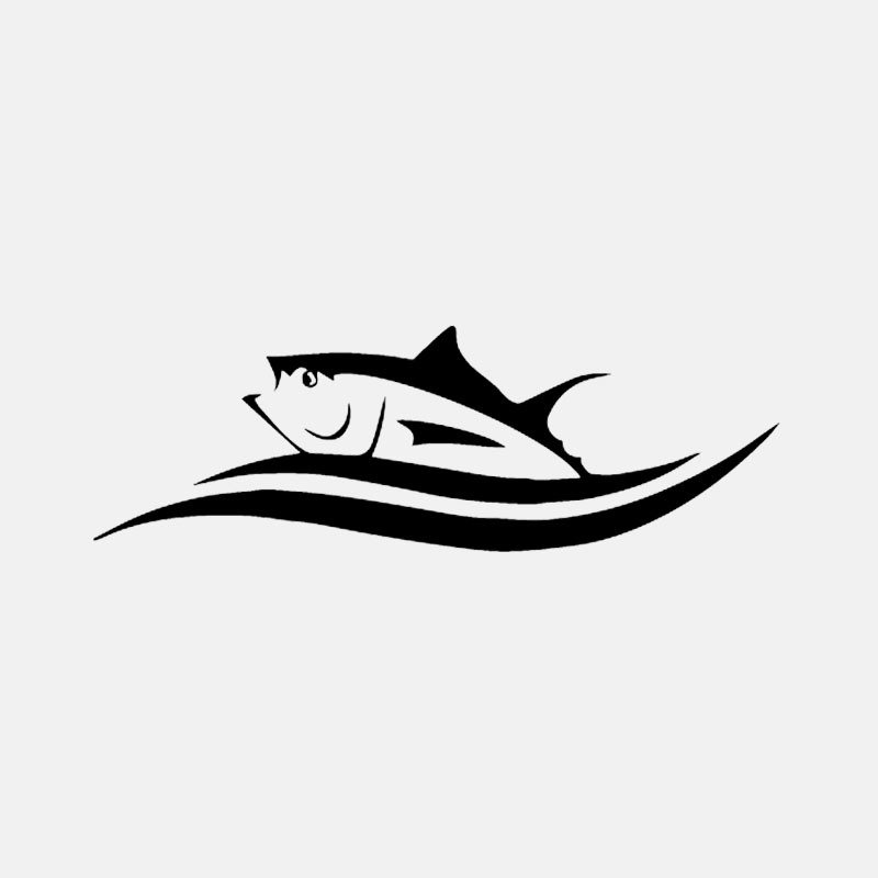 Car Stickers Beautiful Decal Cartoon Fish Tuna Wave Car Decoration Accessories Sticker Cover Scratch Black/white, 17cm*6cm-image-687176435