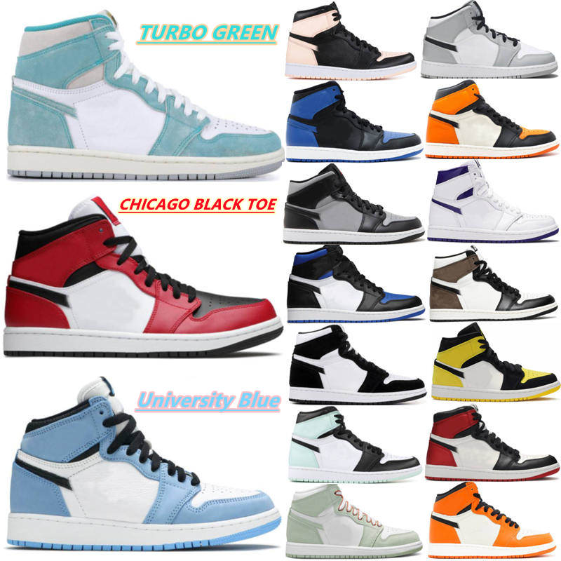 

2022 Mens 1 basketball shoes 1s Bordeaux high OG University Blue dark mocha patent bred shadow UNC twist seafoam black white men women Sneak