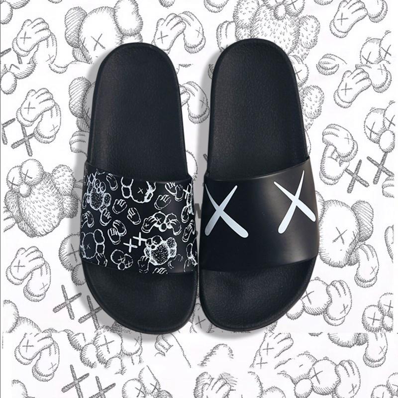 

Slippers 2021 Couple Indoor PVC Home El Plus Size 36-45 Sandals & Women Cute Summer Non-slip Bathroom, Black