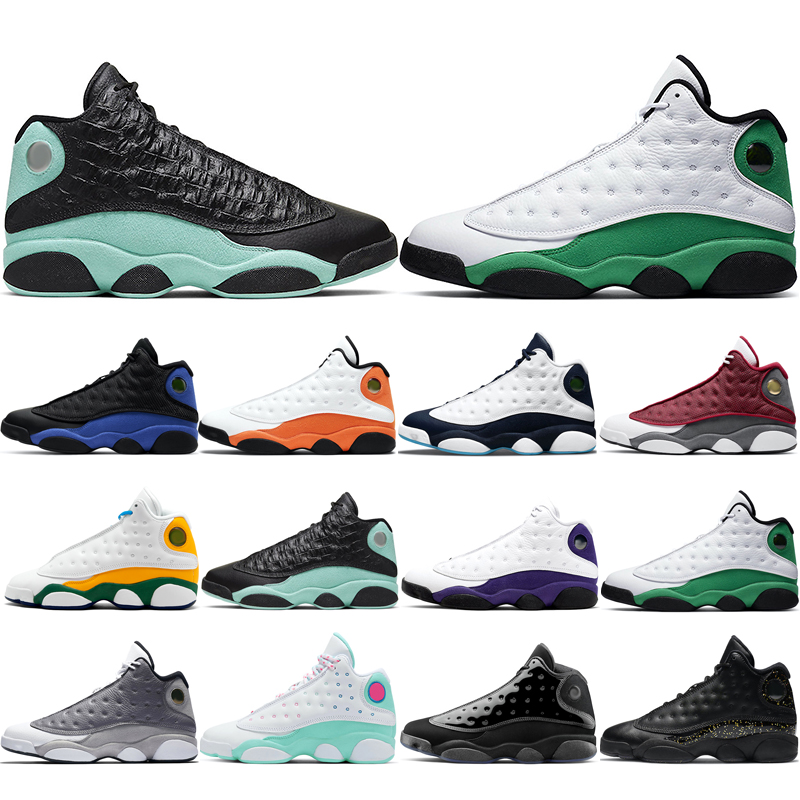 

man basketball shoes 13s Obsidian Atmosphere Grey Aurora Green Cap and Gown Gold Glitter Hyper Royal Island Lakers Lucky Playground Good Top quality Breathable