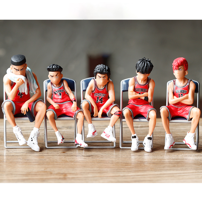 

5pcs Anime SLAM DUNK Sakuragi Hanamichi PVC Action Figures Rukawa Kaede Akagi Takenori Mitsui Hisashi Collection Model Toys 10cm