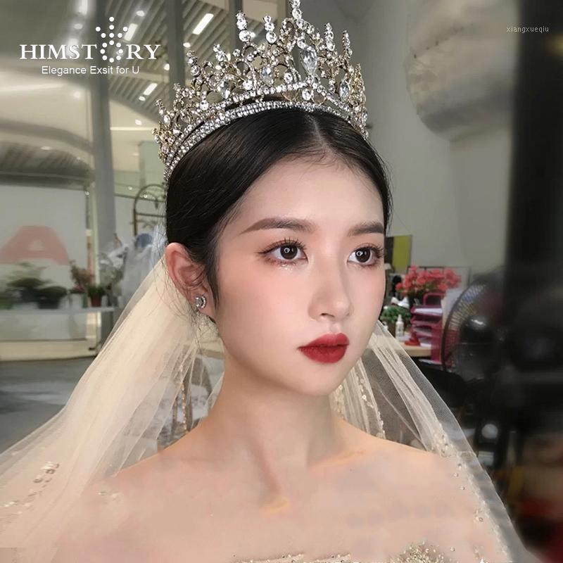 

Hair Clips & Barrettes HIMSTORY Retro European Crystal Wedding Diadem Rhinestone Queen Tiaras Crowns Headbands For Bride Jewelry Women Acces, Golden;silver