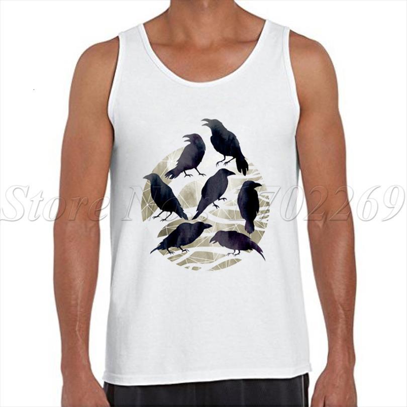 

the gathering printed men vest animal birds cartoon fashion design tank hipster cool singlets, White;black