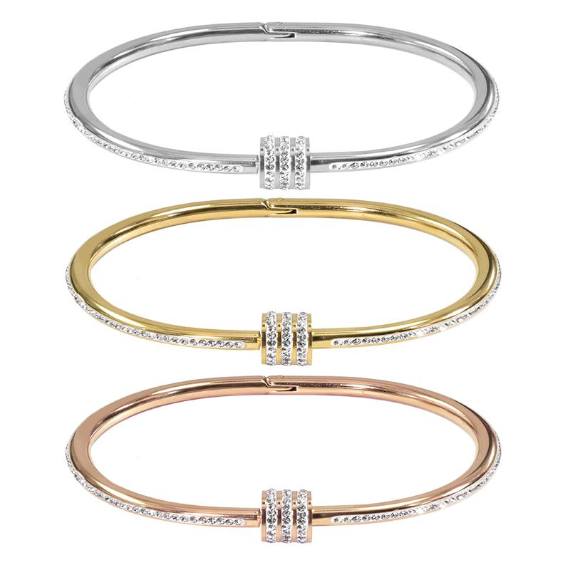 

Bangle Lover Bangles Bracelets Jewelry Fashion Cuff Charm Luxury Gold Color Natural Stones Customized Designer Custom