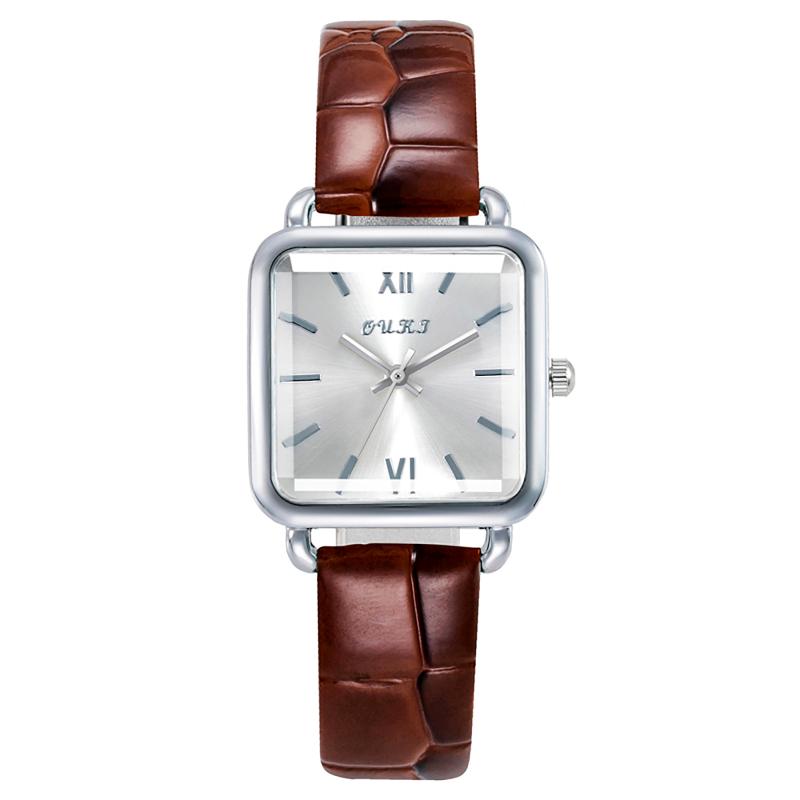 

Wristwatches Casual Women Romantic Starry Sky Vintage Square Silver Case Compact Dial Style Belt Watch Ladies Gold Quartz Steel Dual