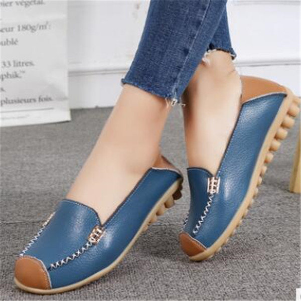 

Spring and summer style single shoes leather shoe mother nurse lace-up flat bottom casual comfortable durable women size 35-44