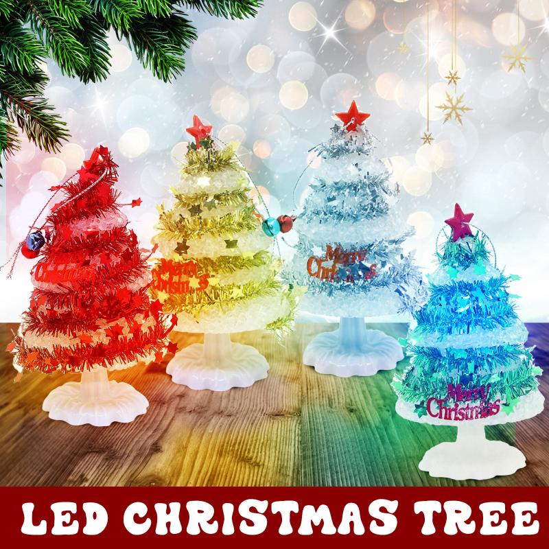 

Christmas Decorations Mini Tree Chandelier Table Lamp Led Lights Year 2022 Decor Ornaments #M