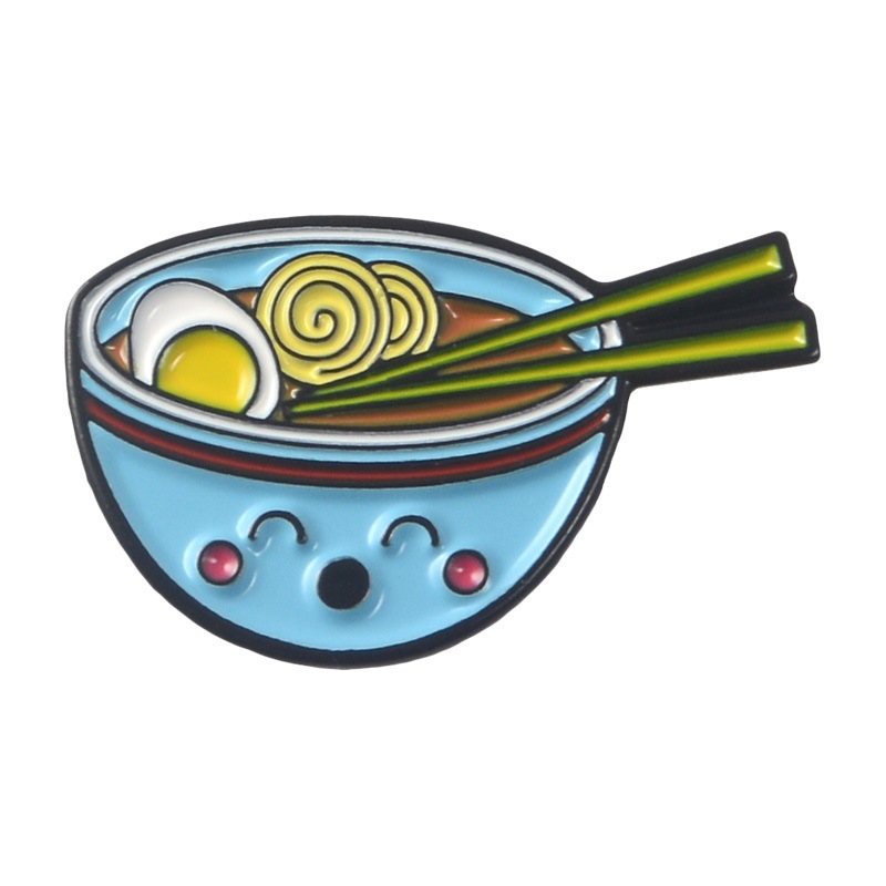 

Japanese-style Ramen Enamel Pins Smile Noodle Badges Custom Brooches Pastel Lapel pin Denim Shirt Cartoon Food Jewelry Gift, Mixed colors