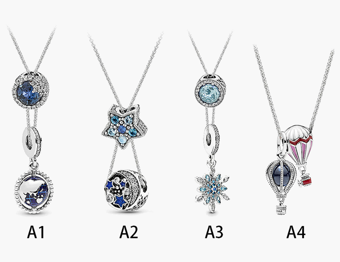 

Fine jewelry Authentic 925 Sterling Silver Necklace Fit Pandora Pendant Couple Necklace Rose Gold Necklace Set Love Engagement DIY Wedding Necklaces