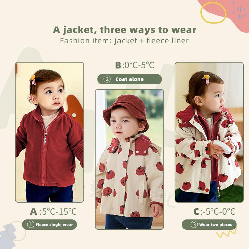 

Down Coat 2 Piece Girl Jacket 2021 Winter Casual Hooded Children Warm Waterproof Jackets Thicken Toddler Baby Fleece Liner Fashion, Blue;gray