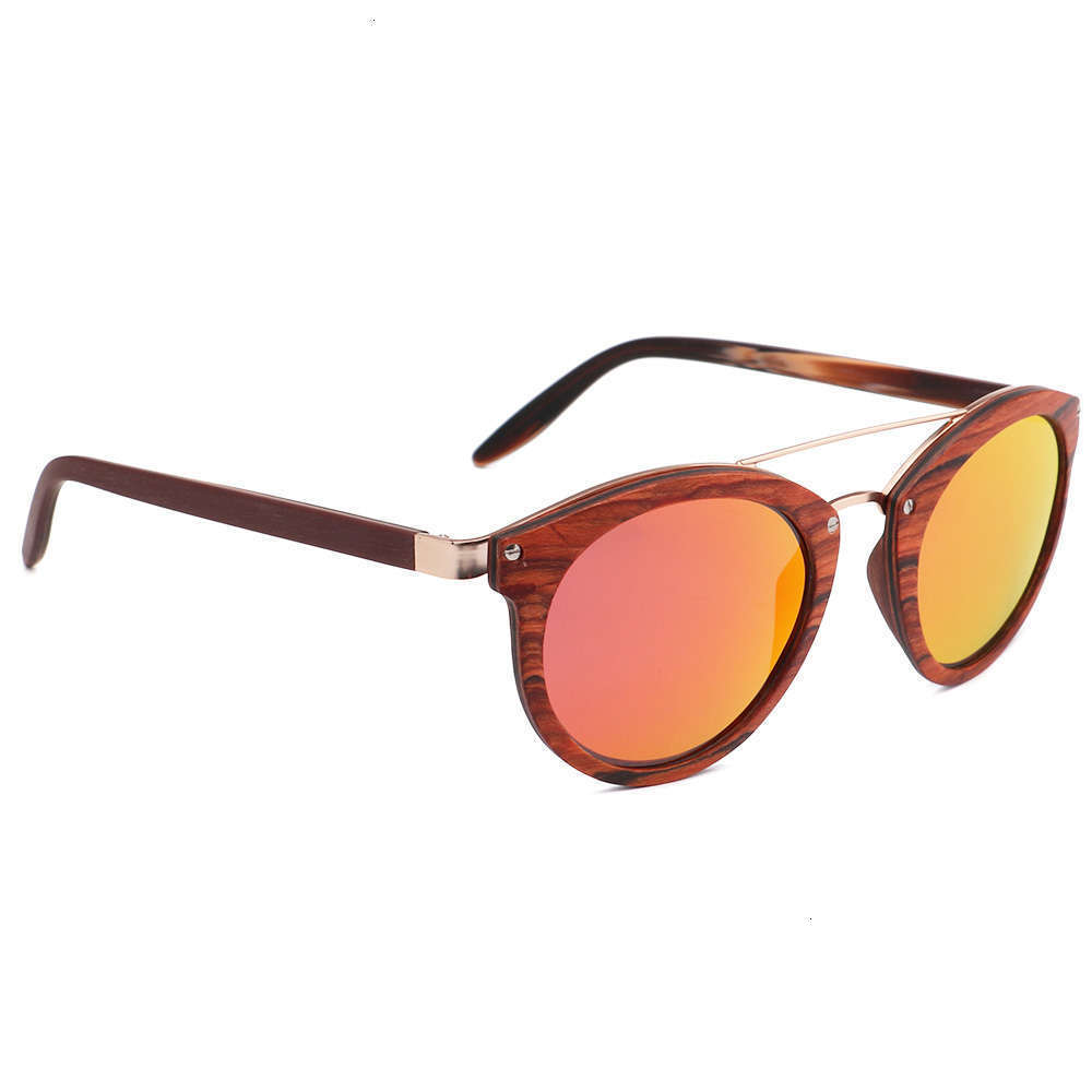 

Highend accessories Retro Polarized Lens Sun Glass Metal Sand Wood Sunglass, Black