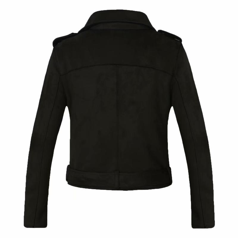 

Women' Leather & Faux 2021 ArriVal Women Autumn Winter Suede Jackets Lady Fashion Matte Motorcycle Coat Biker Gray Pink Beige Outwear