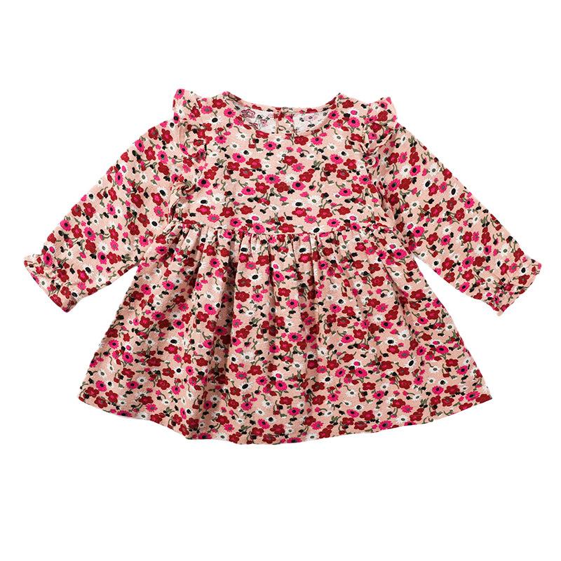 

Girl's Dresses Little Dress Spring/Autumn Girls' Skirts Baby Long Sleeve Floral Toddler Princess Kids Causal Clothes, Red;yellow