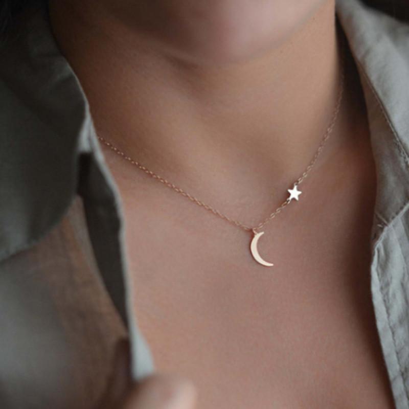 

Pendant Necklaces 2021 Jewelry Gifts Star And Moon All-match Necklace