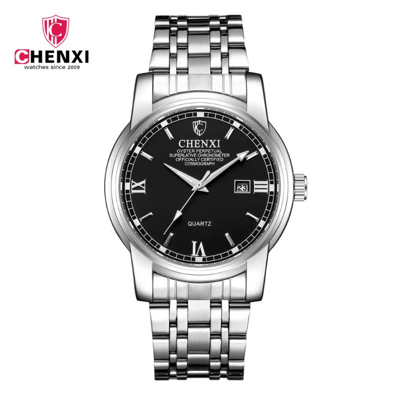 

Wristwatches Luxury Fashion Mens Watch Quartz Full Steel Waterproof Diver Chenxi Top Brand Green Wrist Man Business Relogio Masculino, Blue