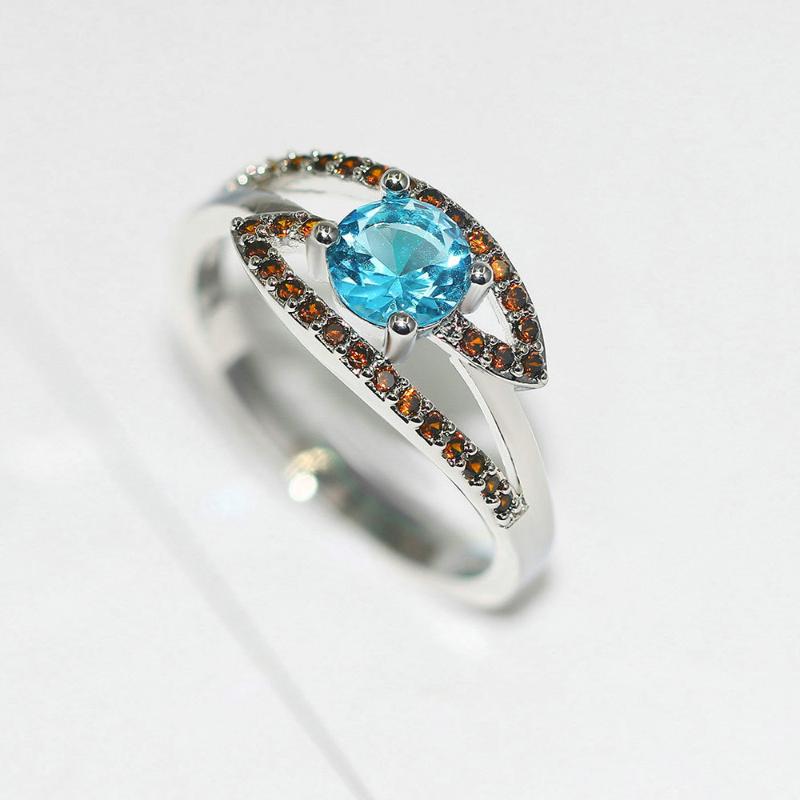 

Cluster Rings Eyes Shaped Blue For Women Party Gift White Gold Color Design Fashion Jewelry R639, Golden;silver