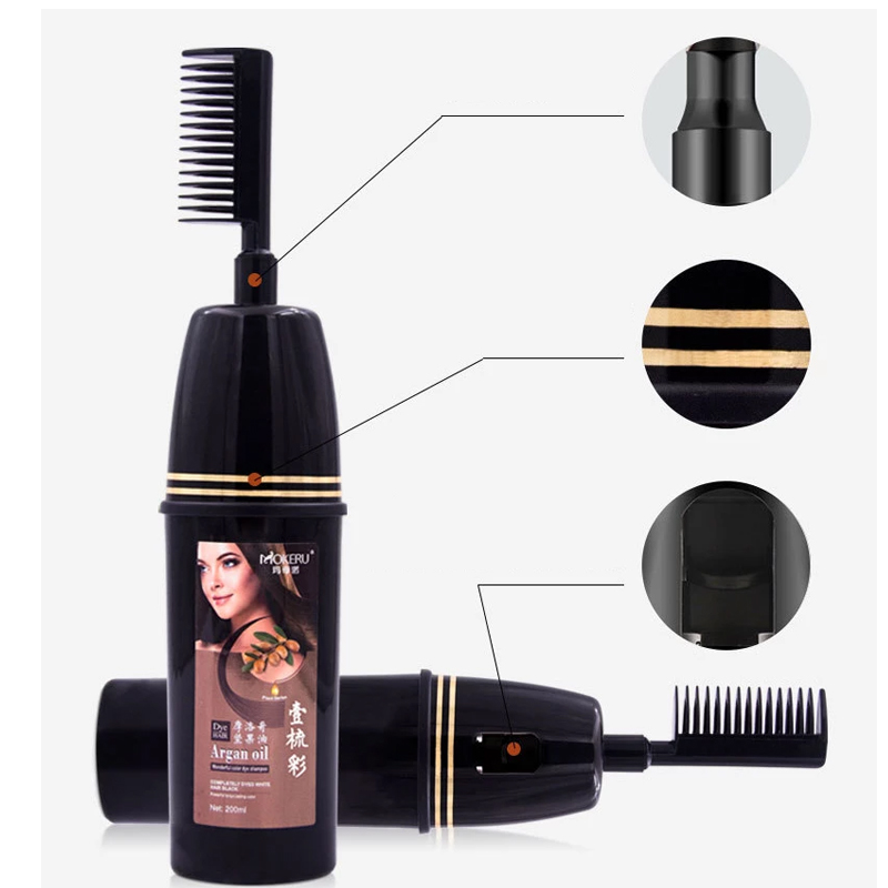 

Colored Multicolor Hair Dye Brush Black Hair Shampoo With Comb
