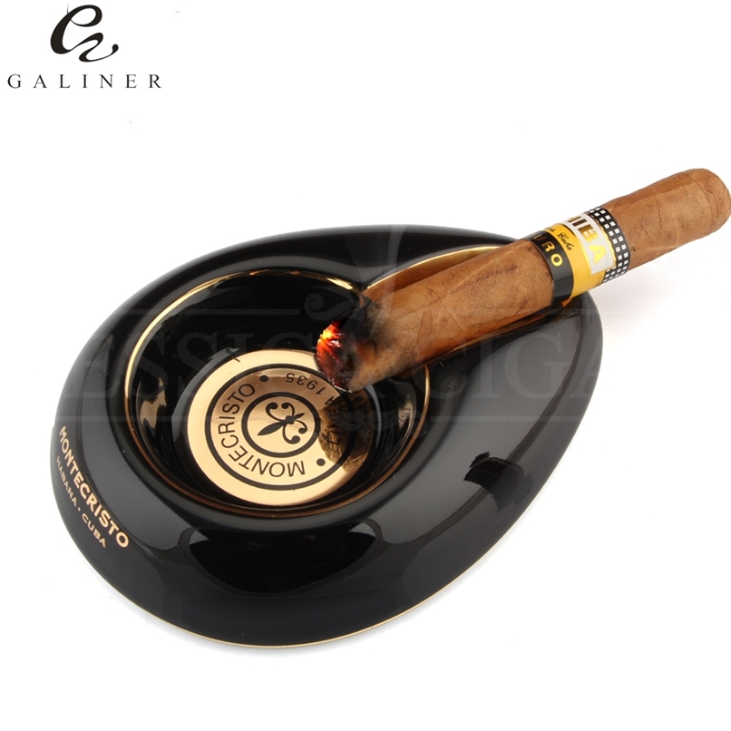 

GALINER Ceramic Portable Cigar Ashtray Pocket ette AshTrays Home Accesories Smoking Ash Tray Holder For COHIBA 210628
