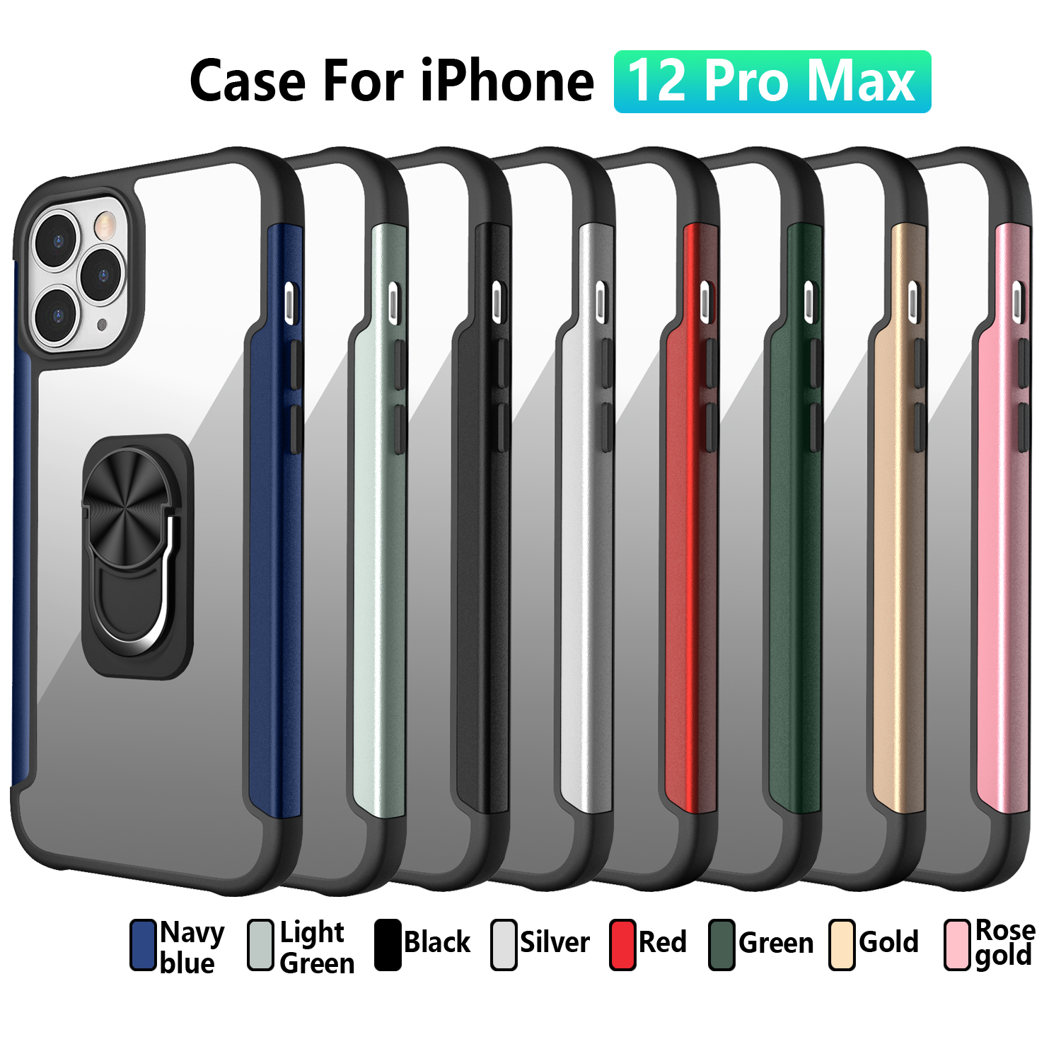 

Shockproof Hybrid Magnetic Metal Ring Kickstand Cases For iPhone 12 Pro Max 11 XS XR X 8 7 Plus Hard Cover