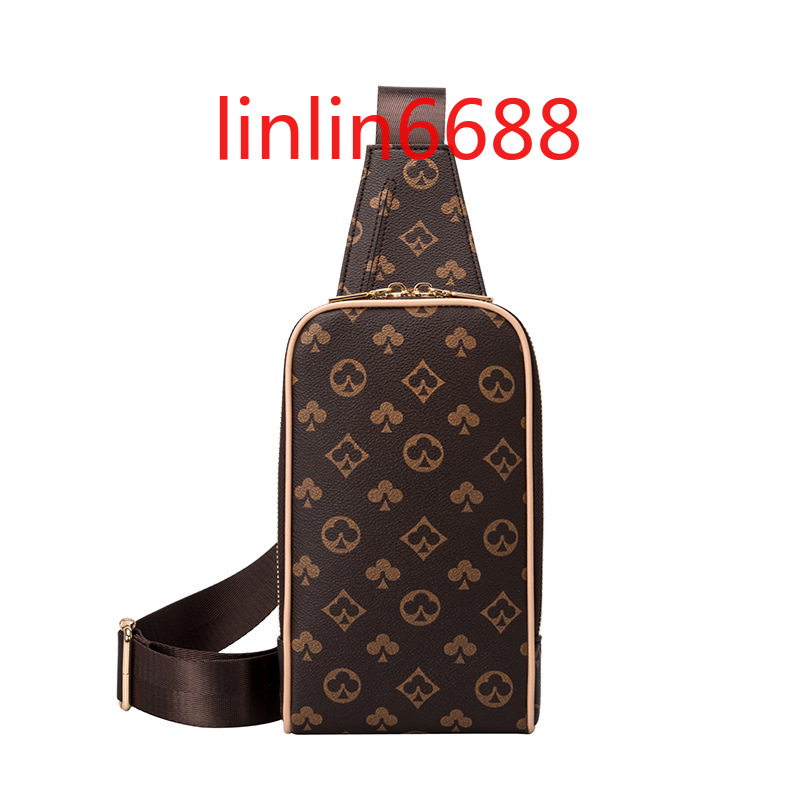 

Famous brand bag chest bag #994 Korean fashion leisure small messenger bags men's and women's universal old flower cashier handbag thin chest mobile phone high quality, Black