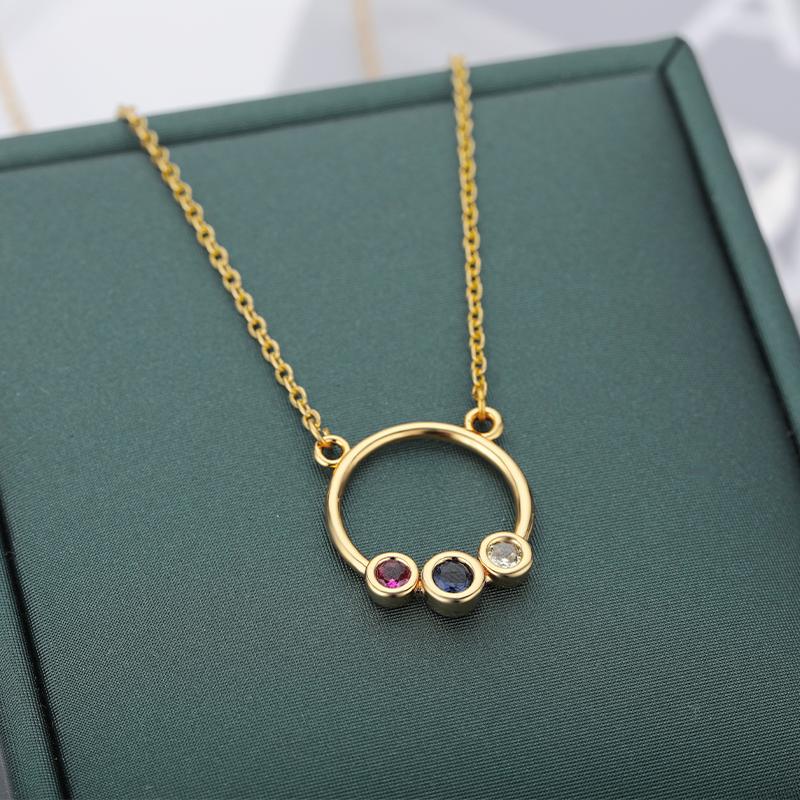 

Pendant Necklaces Metal Round Geometric For Women Stainless Steel Gold Charm Colorful Crystal Bead Necklace Boho Jewelry Gift