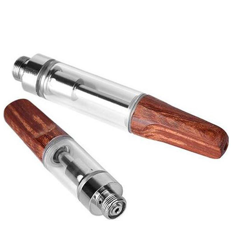 

Wooden Carts Red Wood Drip Tips Ceramic Coil atomizers 0.5ml/0.8/1.0ml Glass Vaporizer 510 Thick Oil vape fast delivery