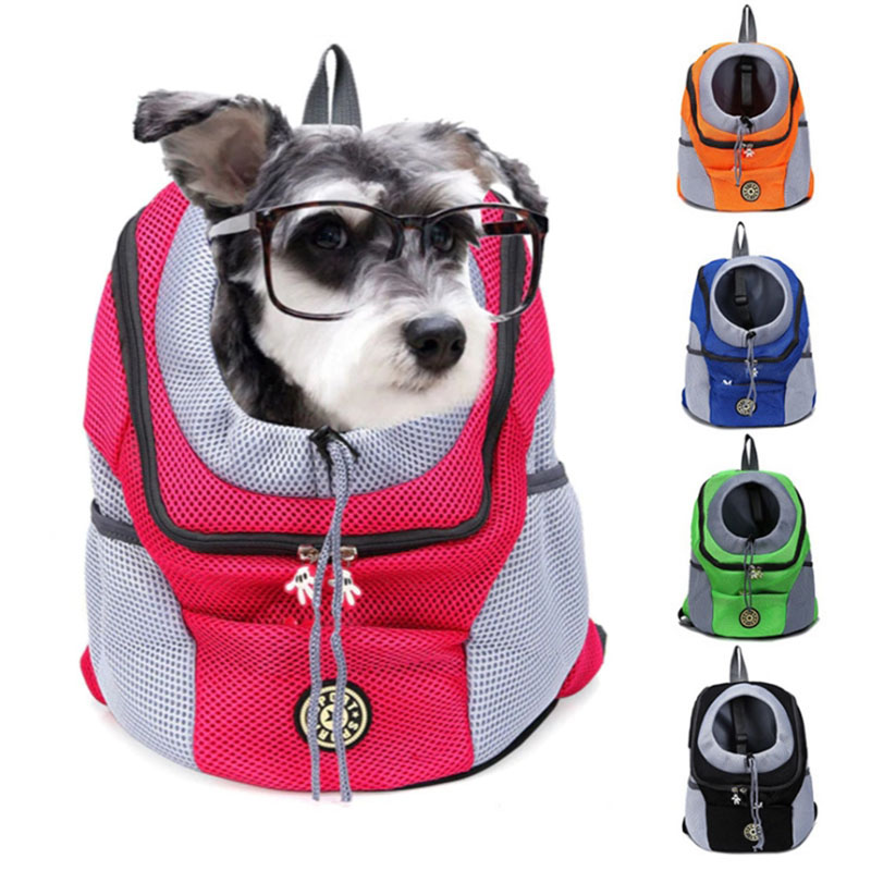 

New Doube Shouder Portabe Trave Backpack Outdoor Pet Dog Carrier Bag Pet Dog Front Bag Mesh Backpack
