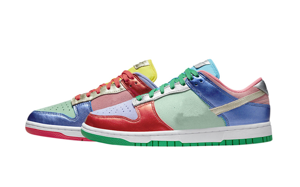Chaussures de skateboard Wmns Dunks Low Sunset Pulse SNRKS Couleur Argent-Violet Pulse Baskets de course en plein air Ship ShoeBox Livraison rapi