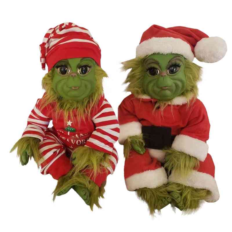 

Doll Cute Christmas 20 cm Grinch Baby Stuffed Plush Toy for Kids Home Decoration On Sale Xmas Gifts navidad decor