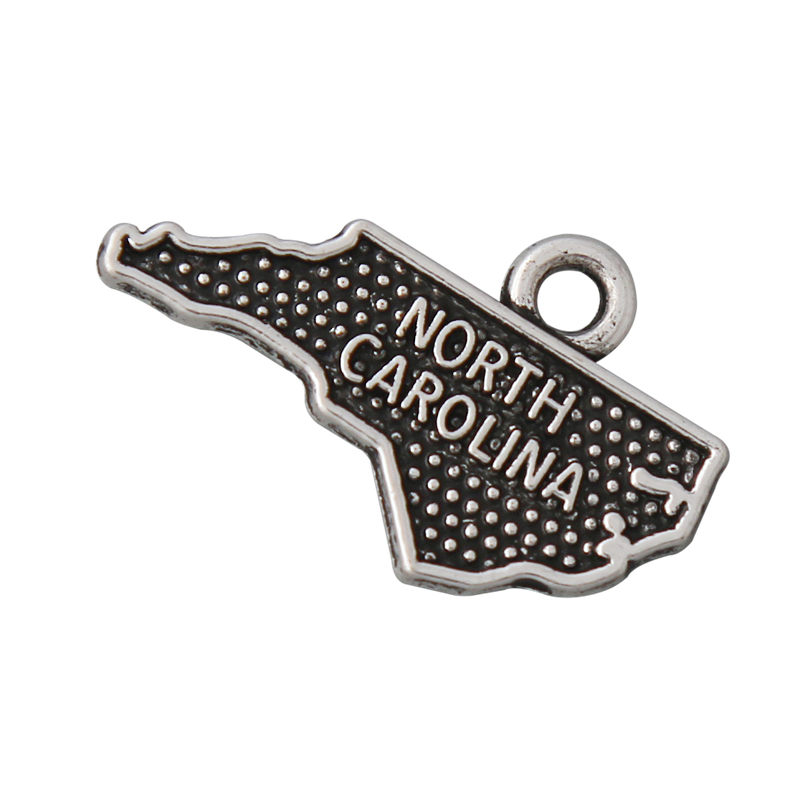 

Wholesale Vintage Alloy Map Charms State Of North Carolina Map Charm 14*23mm Accessories AAC028