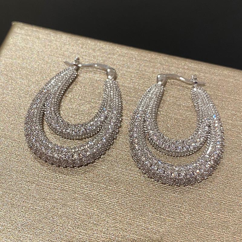 

Dangle & Chandelier Earring Women's Earrings Jewelry For Girls Fashionable Droplet Shape Geometry Shining Temperament Party Wedding Christma, Silver