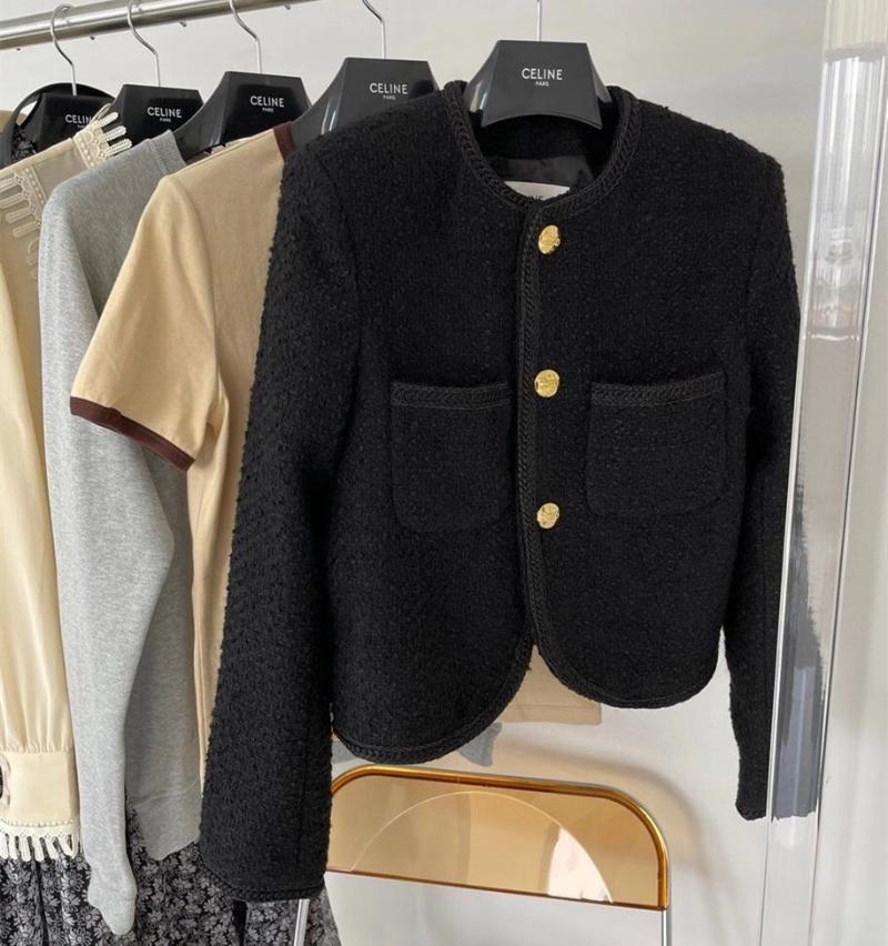 

Women' Jackets Fashion Tweed Jacket French Ladies Short Wool Outerwear Female 2022 Autumn Winter High Quality Elegant Top Arrive, Black