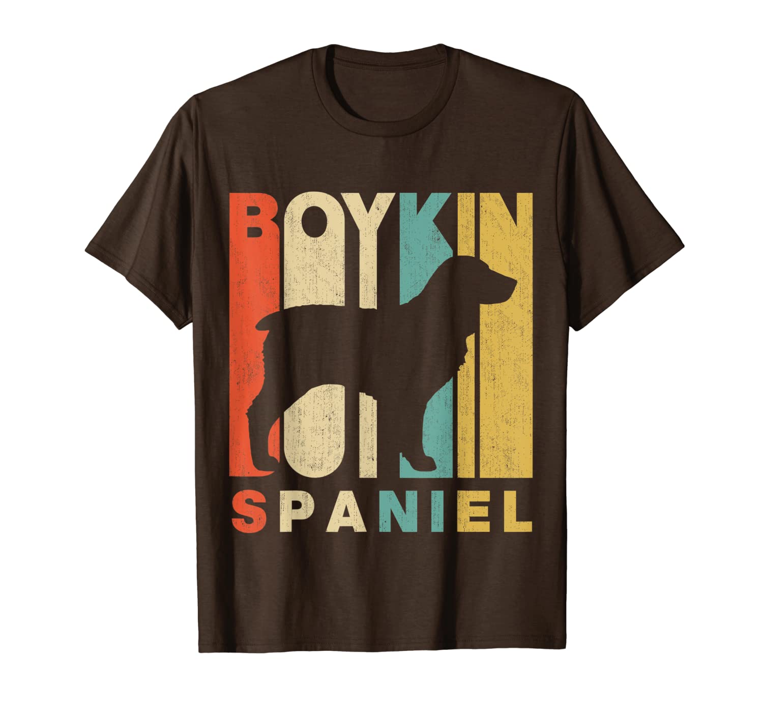 

vintage retro boykin spaniel silhouette t-shirt, White;black