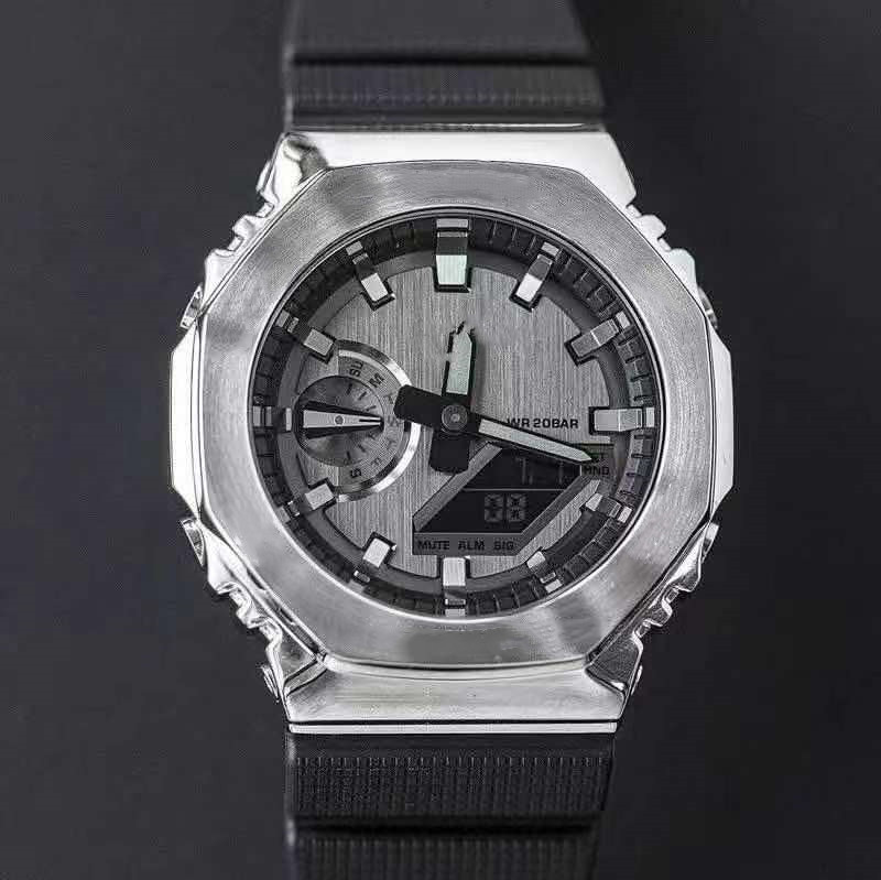 

2100 Men's Sports Digital Quartz Watch High Quality Alloy Large Dial LED Dual Display