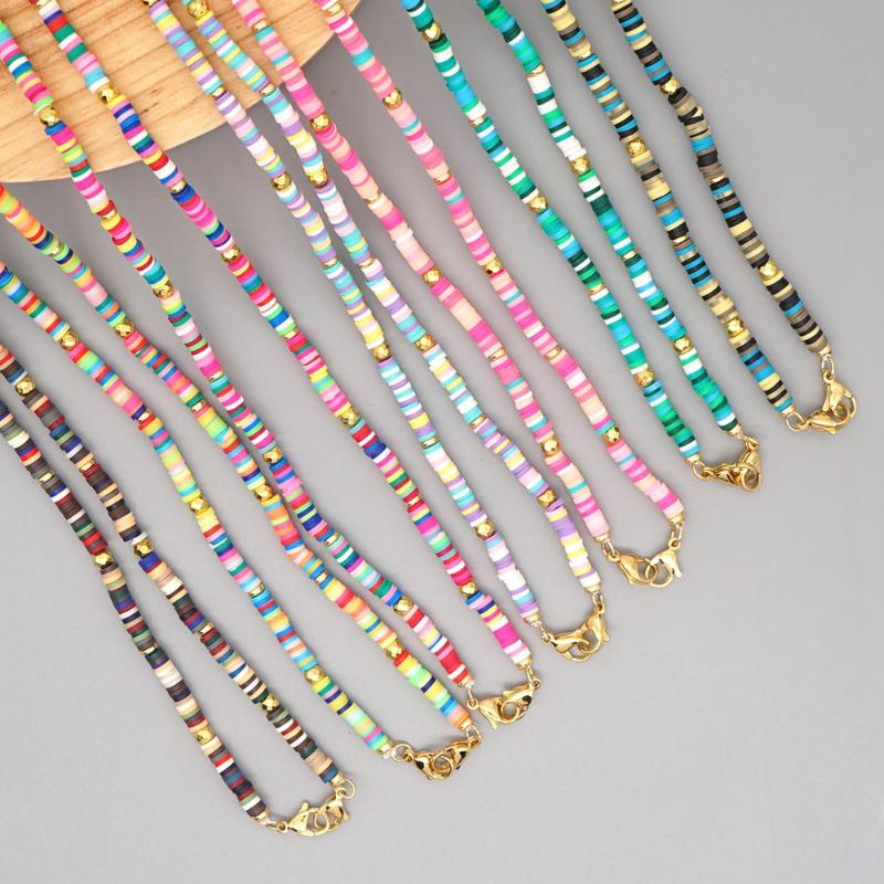 

Chains Bohemia Beach Bracelet For Women Luxury Designer Charms Glasses Chain Mask Polymer Clay Necklace Boho Jewelry Wholesale, Silver