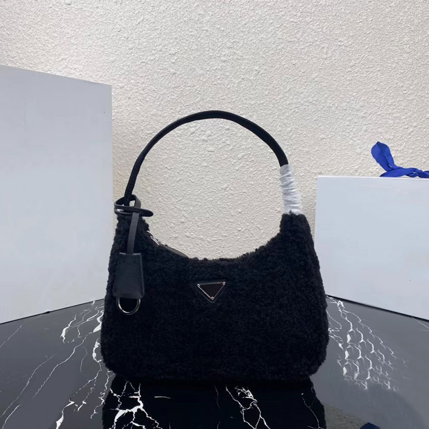 

5A+ Women Luxurys Designers totes 2005 designer handbags Hobo crossbody purse Hairy Underarm clutch with box classic fashion wallet wholesale, White