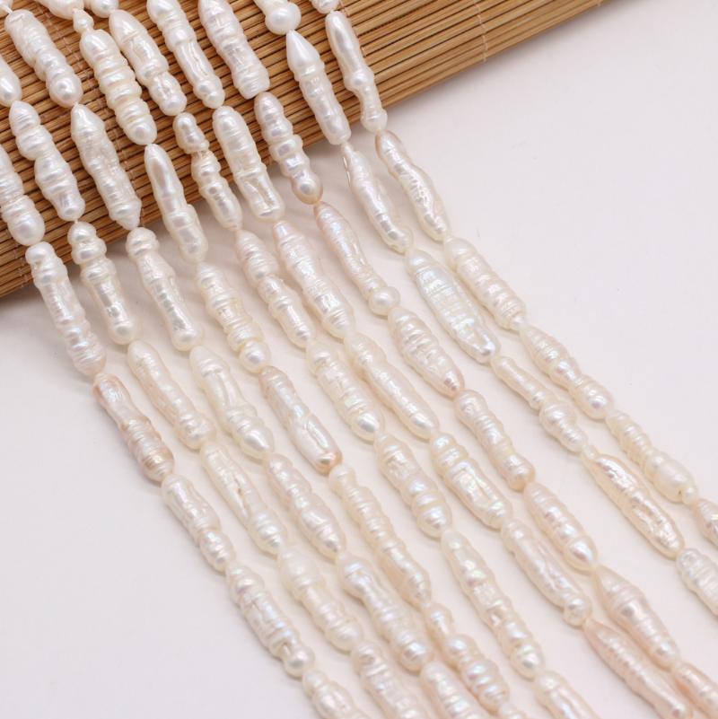 

Other 6*20 Natural Freshwater Pearl Beads Irregular Long Worm DIY Jewelry Necklace Semi-finished Products Production And Wholesale