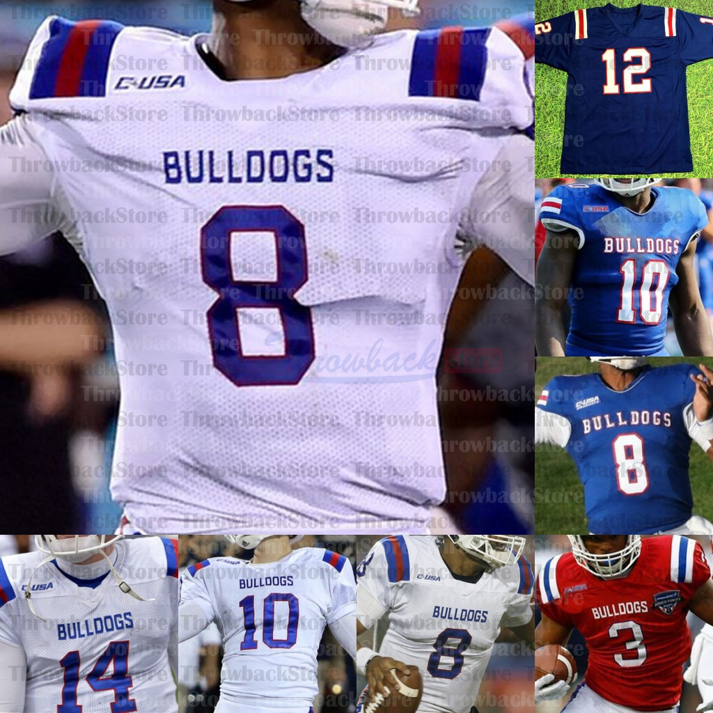 

Custom Louisiana Tech Bulldogs College Football Jerseys Terry Bradshaw J'Mar Smith Justin Henderson Stanley Mason Jay Powell Hardy Hebert, Black