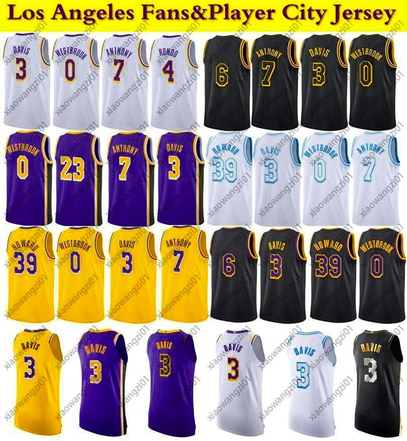 

Basketball Jersey Carmelo Anthony #7 Davis #3 Russell Westbrook #0 Rondo #4 James #6 Howard #39 2021-22 city jerseys Men S-6XL