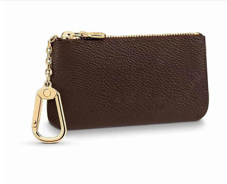 

Womens Men women Key Wallets Designer Fashion Coin Purse Card Holder genuine leather zipper Bag Accessoires, Brown presbyopia